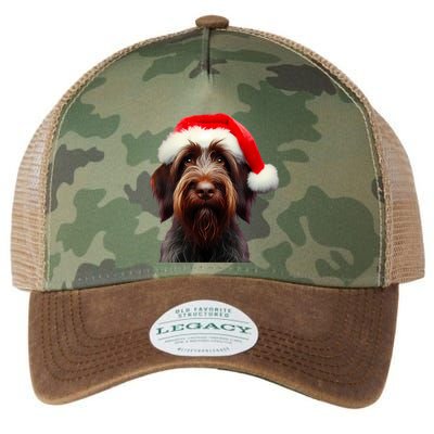 Wirehaired Pointing Griffon With Santa Hat Christmas Dog Mom Gift Legacy Tie Dye Trucker Hat