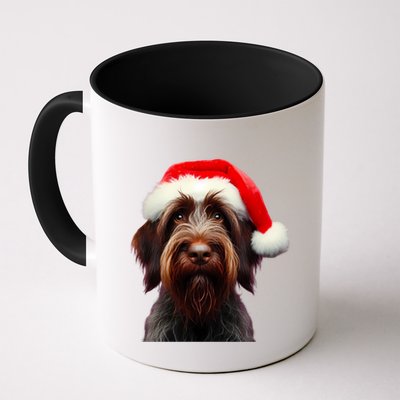 Wirehaired Pointing Griffon With Santa Hat Christmas Dog Mom Gift Mug