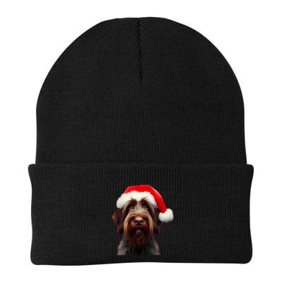 Wirehaired Pointing Griffon With Santa Hat Christmas Dog Mom Gift Beanie
