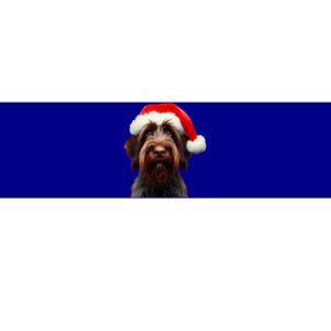 Wirehaired Pointing Griffon With Santa Hat Christmas Dog Mom Gift Bumper Sticker