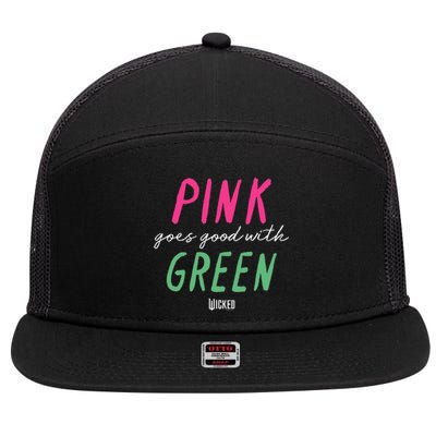 Wicked P.I.N.K Goes Good With Green 7 Panel Mesh Trucker Snapback Hat