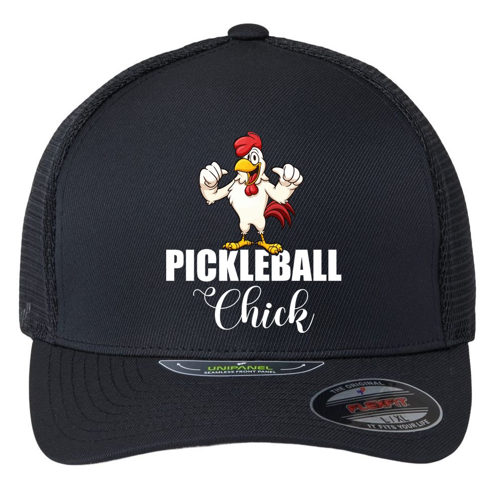 Womens Pickleball Gift Pickle Ball Chick Player Flexfit Unipanel Trucker Cap