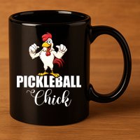 Womens Pickleball Gift Pickle Ball Chick Player 11oz C Handle Ceramic Mug