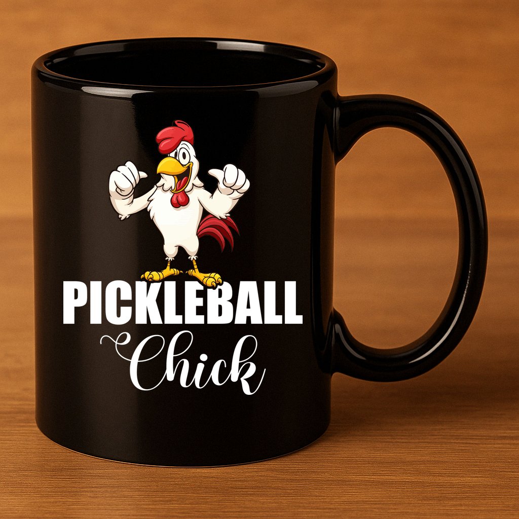 Womens Pickleball Gift Pickle Ball Chick Player 11oz C Handle Ceramic Mug