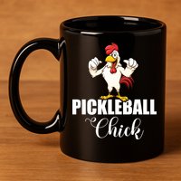 Womens Pickleball Gift Pickle Ball Chick Player 11oz C Handle Ceramic Mug