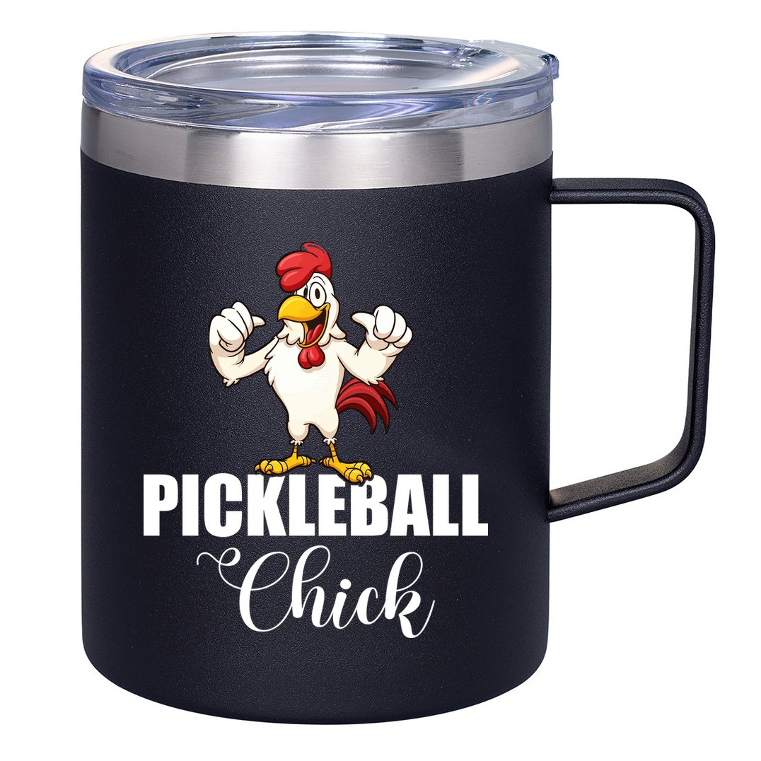 Womens Pickleball Gift Pickle Ball Chick Player 12oz Stainless Steel Coffee Mug