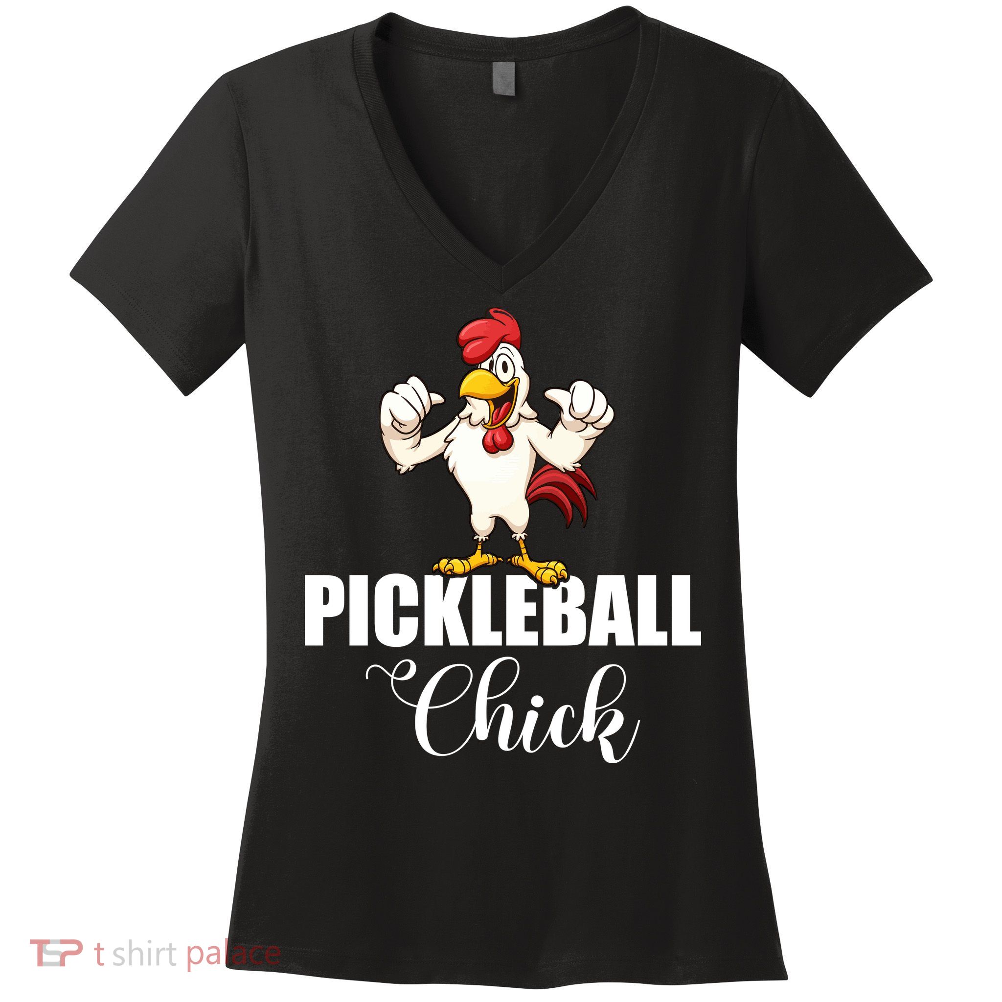 Womens Pickleball Gift Pickle Ball Chick Player Women's V-Neck T-Shirt