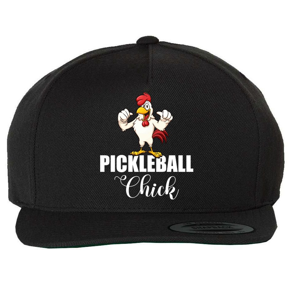 Womens Pickleball Gift Pickle Ball Chick Player Wool Snapback Cap