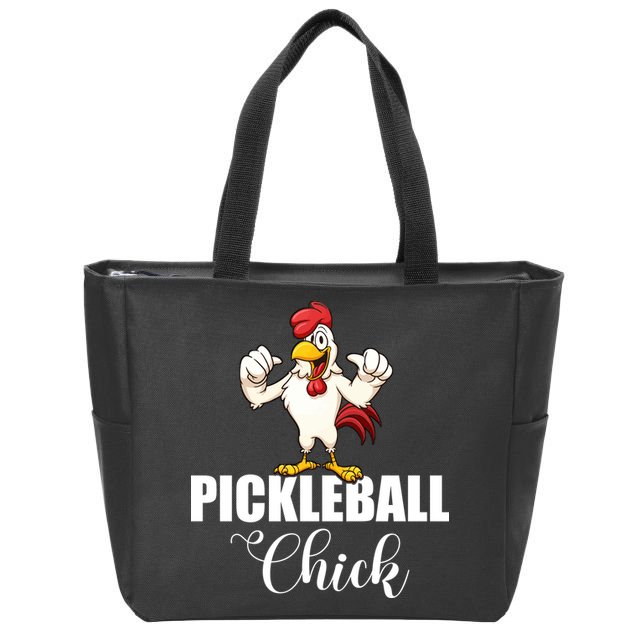 Womens Pickleball Gift Pickle Ball Chick Player Zip Tote Bag