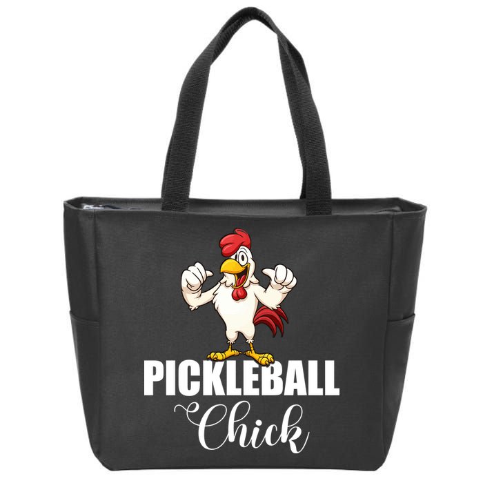 Womens Pickleball Gift Pickle Ball Chick Player Zip Tote Bag