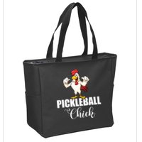 Womens Pickleball Gift Pickle Ball Chick Player Zip Tote Bag