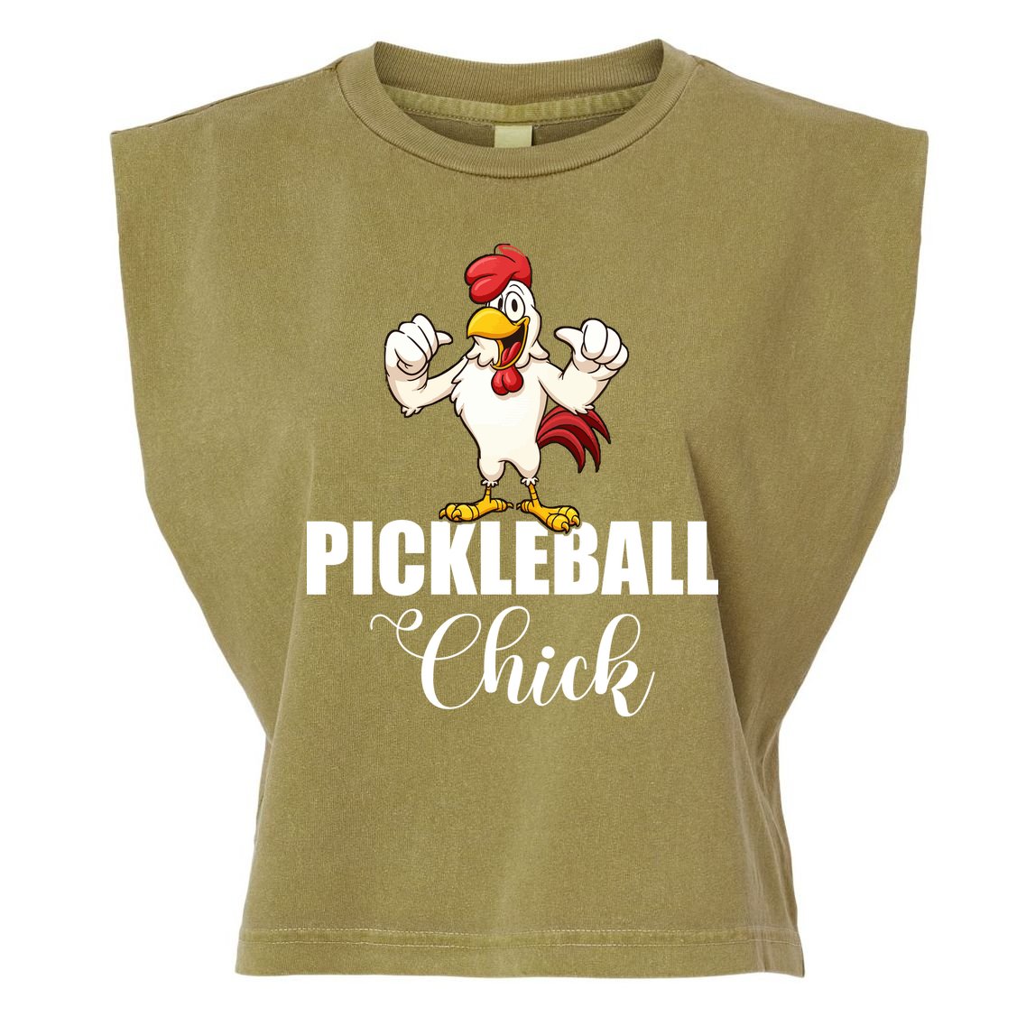 Womens Pickleball Gift Pickle Ball Chick Player Garment-Dyed Women's Muscle Tee