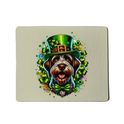 Wirehaired Pointing Griffon Dog St Patricks Day Artwork Mousepad