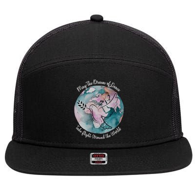 World Peace Gift Peace And Love Dove May Peace Take Flight 7 Panel Mesh Trucker Snapback Hat