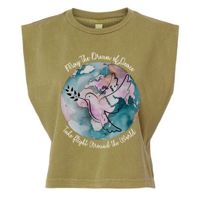 World Peace Gift Peace And Love Dove May Peace Take Flight Garment-Dyed Women's Muscle Tee