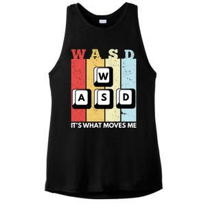 Wasd Pc Gamer Pc Master Race Retro Video Game Wasd Cute Gift Ladies PosiCharge Tri-Blend Wicking Tank