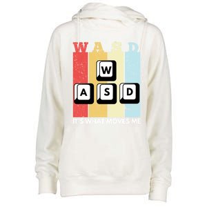 Wasd Pc Gamer Pc Master Race Retro Video Game Wasd Cute Gift Womens Funnel Neck Pullover Hood