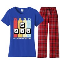 Wasd Pc Gamer Pc Master Race Retro Video Game Wasd Cute Gift Women's Flannel Pajama Set