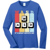 Wasd Pc Gamer Pc Master Race Retro Video Game Wasd Cute Gift Ladies Long Sleeve Shirt