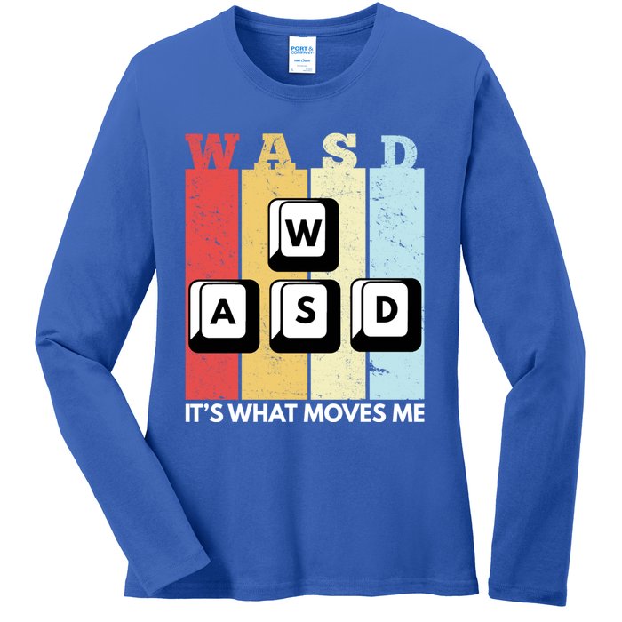 Wasd Pc Gamer Pc Master Race Retro Video Game Wasd Cute Gift Ladies Long Sleeve Shirt