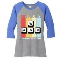 Wasd Pc Gamer Pc Master Race Retro Video Game Wasd Cute Gift Women's Tri-Blend 3/4-Sleeve Raglan Shirt