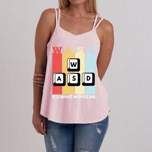 Wasd Pc Gamer Pc Master Race Retro Video Game Wasd Cute Gift Women's Strappy Tank