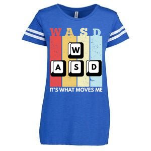 Wasd Pc Gamer Pc Master Race Retro Video Game Wasd Cute Gift Enza Ladies Jersey Football T-Shirt