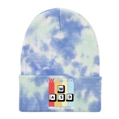 Wasd Pc Gamer Pc Master Race Retro Video Game Wasd Cute Gift Tie Dye 12in Knit Beanie