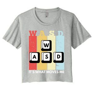 Wasd Pc Gamer Pc Master Race Retro Video Game Wasd Cute Gift Women's Crop Top Tee