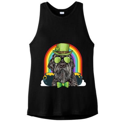 Wirehaired Pointing Griffon Dog Funny St Patricks Day Gift Ladies PosiCharge Tri-Blend Wicking Tank
