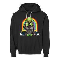 Wirehaired Pointing Griffon Dog Funny St Patricks Day Gift Garment-Dyed Fleece Hoodie