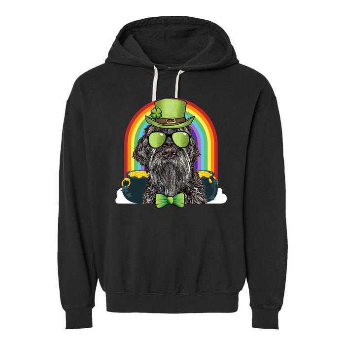 Wirehaired Pointing Griffon Dog Funny St Patricks Day Gift Garment-Dyed Fleece Hoodie