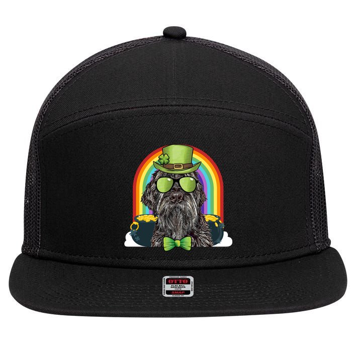 Wirehaired Pointing Griffon Dog Funny St Patricks Day Gift 7 Panel Mesh Trucker Snapback Hat