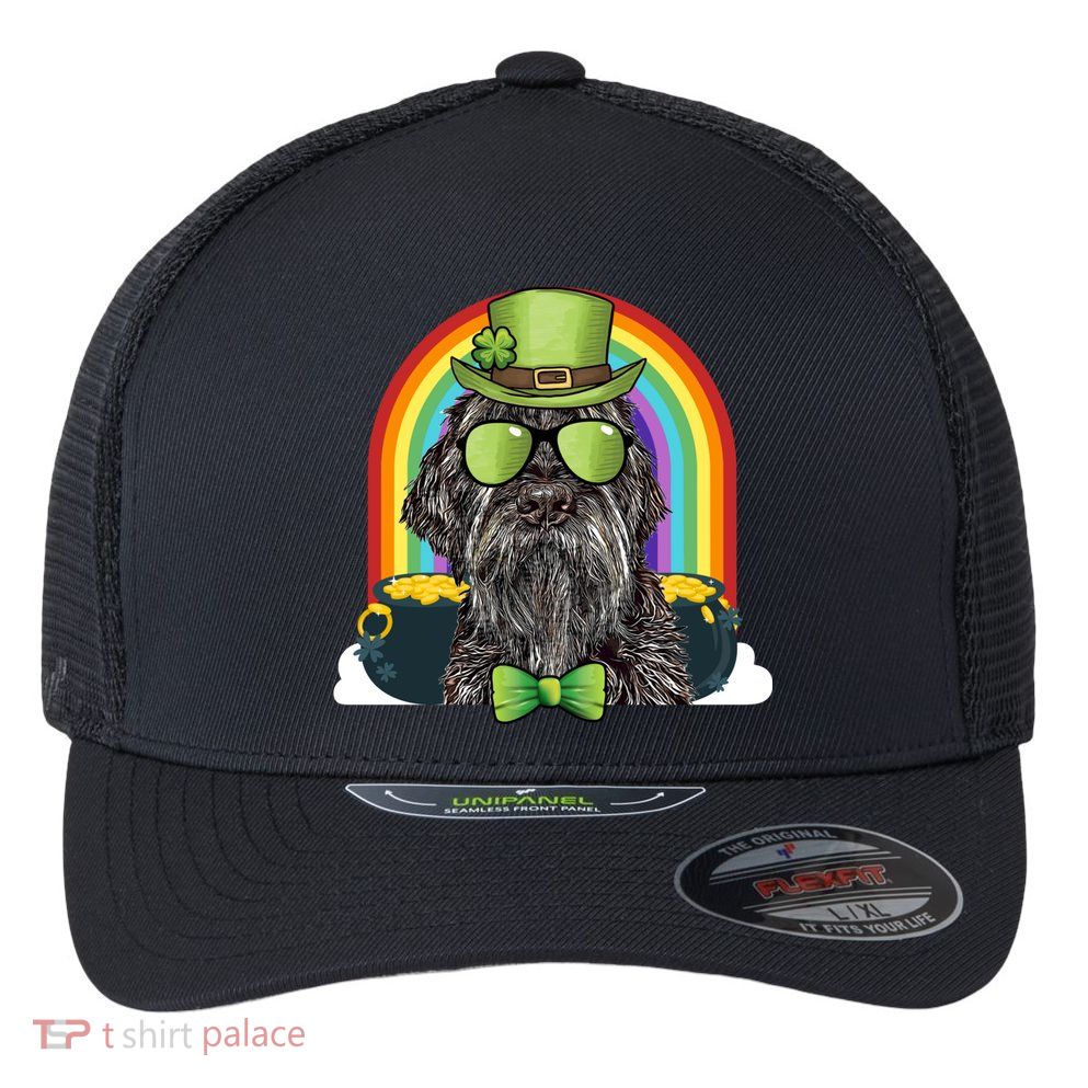 Wirehaired Pointing Griffon Dog Funny St Patricks Day Gift Flexfit Unipanel Trucker Cap