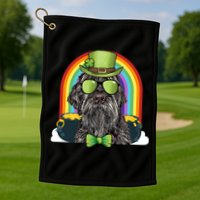 Wirehaired Pointing Griffon Dog Funny St Patricks Day Gift Golf Towel