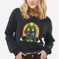 Wirehaired Pointing Griffon Dog Funny St Patricks Day Gift Cropped Pullover Crew
