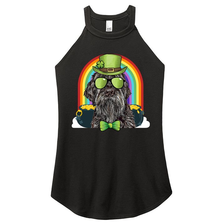 Wirehaired Pointing Griffon Dog Funny St Patricks Day Gift Women's Perfect Tri Rocker Tank
