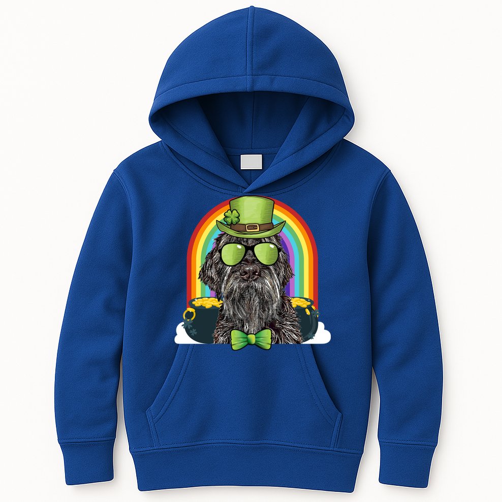 Wirehaired Pointing Griffon Dog Funny St Patricks Day Gift Kids Hoodie