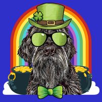 Wirehaired Pointing Griffon Dog Funny St Patricks Day Gift Short Acrylic Beanie