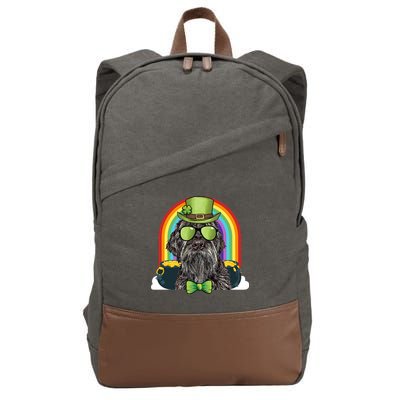 Wirehaired Pointing Griffon Dog Funny St Patricks Day Gift Cotton Canvas Backpack