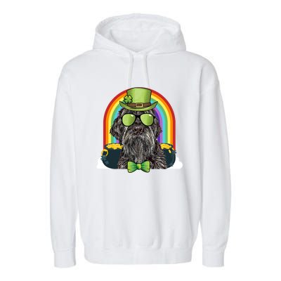 Wirehaired Pointing Griffon Dog Funny St Patricks Day Gift Garment-Dyed Fleece Hoodie