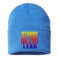 Wo's Power Gift Strong Female Lead Cool Gift Sustainable Knit Beanie