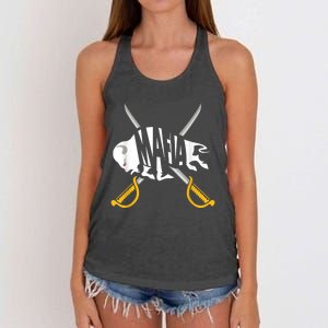 W+N+Y Pride - Gray White Yellow Buffalo Shirt Women's Knotted Racerback Tank