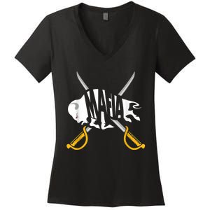 W+N+Y Pride - Gray White Yellow Buffalo Shirt Women's V-Neck T-Shirt