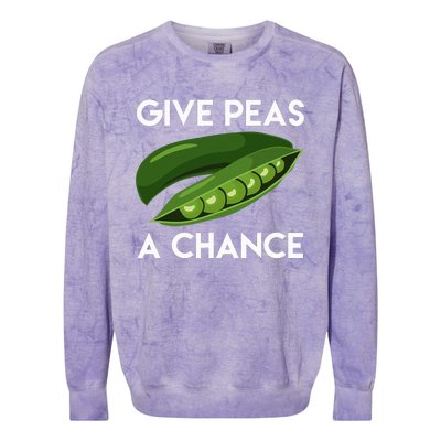 World Peaspeace Give Peas A Chance Earth Day Colorblast Crewneck Sweatshirt