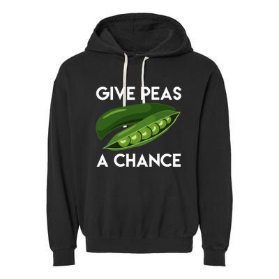 World Peaspeace Give Peas A Chance Earth Day Garment-Dyed Fleece Hoodie