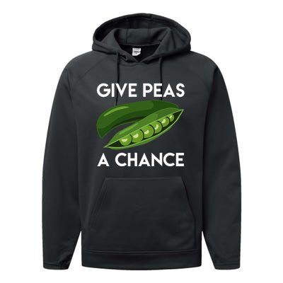 World Peaspeace Give Peas A Chance Earth Day Performance Fleece Hoodie