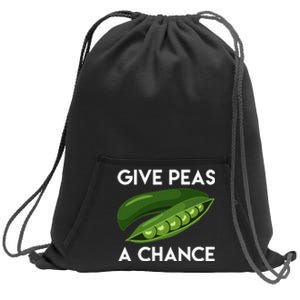 World Peaspeace Give Peas A Chance Earth Day Sweatshirt Cinch Pack Bag