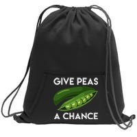 World Peaspeace Give Peas A Chance Earth Day Sweatshirt Cinch Pack Bag