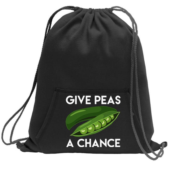 World Peaspeace Give Peas A Chance Earth Day Sweatshirt Cinch Pack Bag